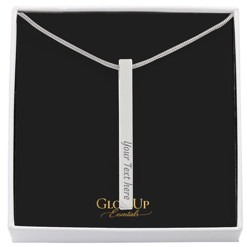 Engraved 4-Sided Stick Necklace